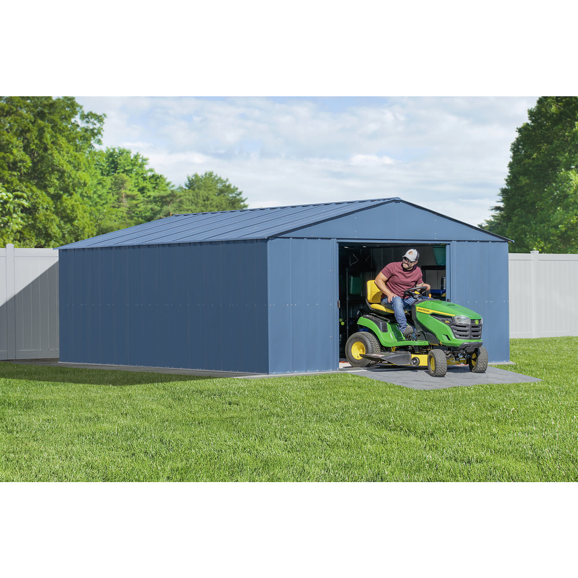 Arrow Storage Products, Classic Metal Shed, 14 x 17 Blue Grey, Length 17 ft, Width 14 ft, Model# CLG1417BG